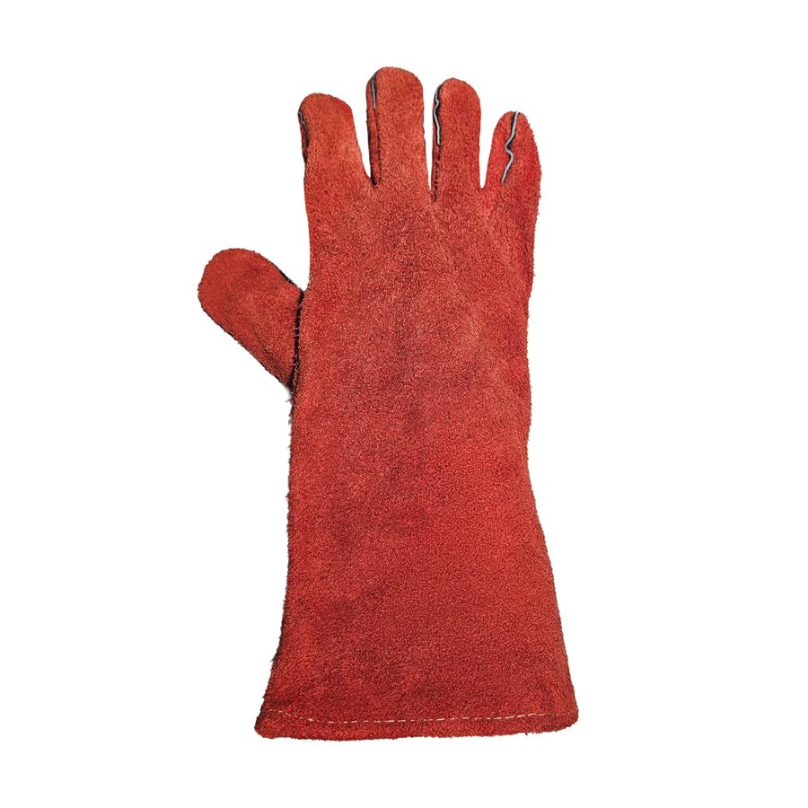 Guante soldador descarne forrado rojo