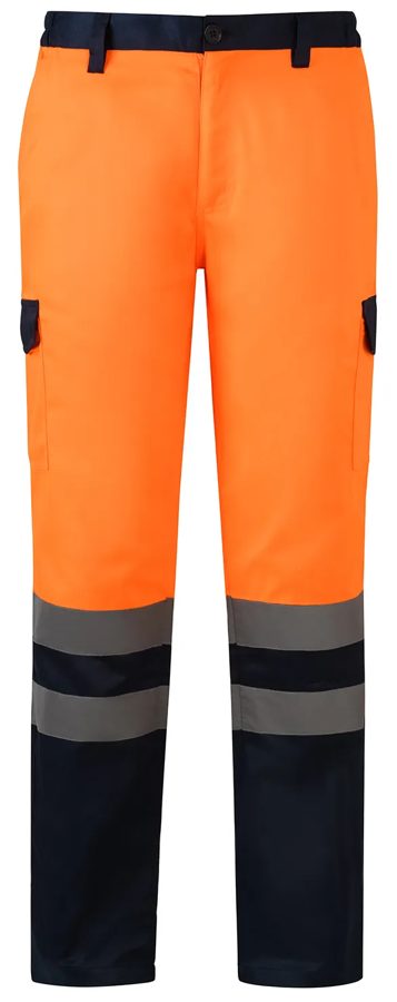 Pantalón Cargo Gabardina Bicolor Geolite Naranjo Azul